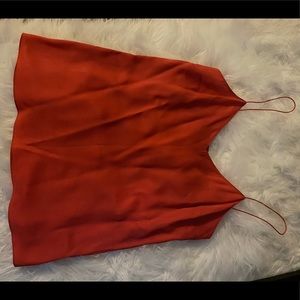 Theory Core Silk Coral Dart Slip Top